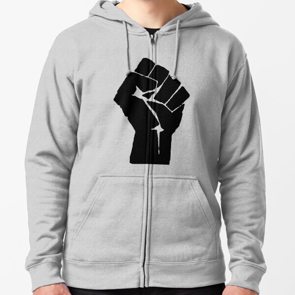 Raised Clenched Fist Zipped Hoodie