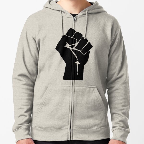 Raised Clenched Fist Zipped Hoodie