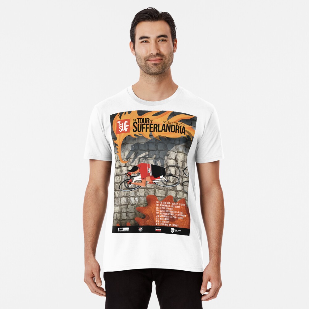 Tour of Sufferlandria 2019 Poster - Male Rider Premium T-Shirt