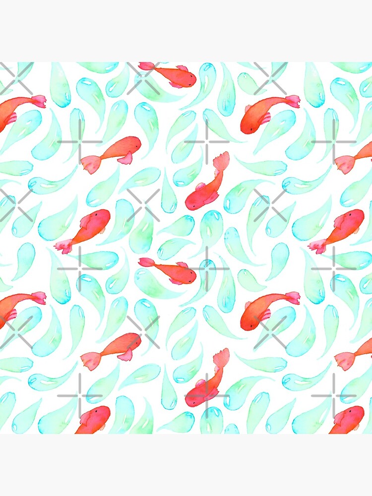 Hand Painted Koi Pattern- Watercolor Fish by annieparsons