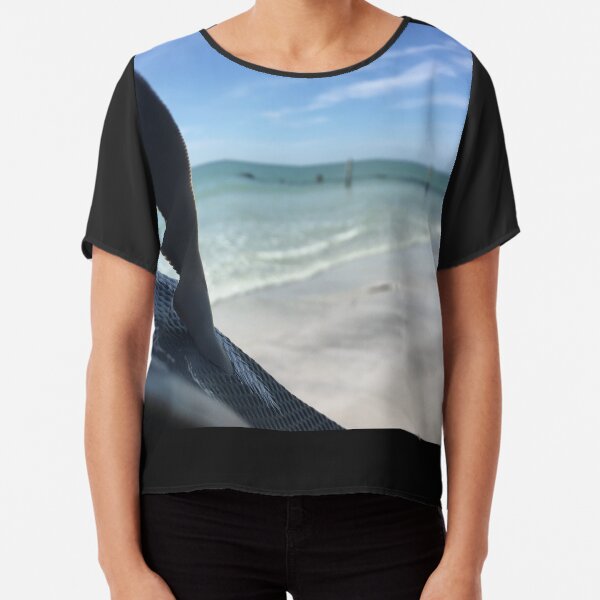 Sandals in the Beach Photo Chiffon Top