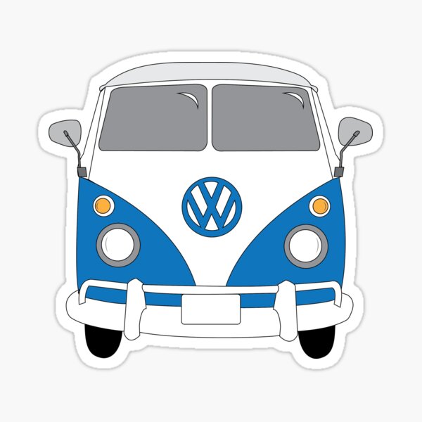 Blue VW Bus Sticker