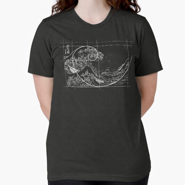 Artikel-Vorschau von Hokusai trifft Fibonacci, Goldener Schnitt, Weiße Linie, designt und verkauft von SymbolGrafix.
