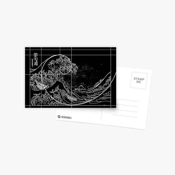 Item preview, Hokusai Meets Fibonacci, Golden Ratio, White Line designed and sold by SymbolGrafix.