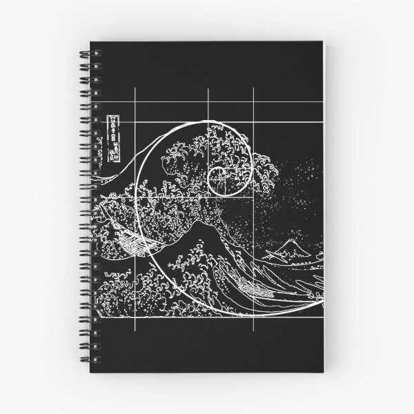 Item preview, Hokusai Meets Fibonacci, Golden Ratio, White Line designed and sold by SymbolGrafix.