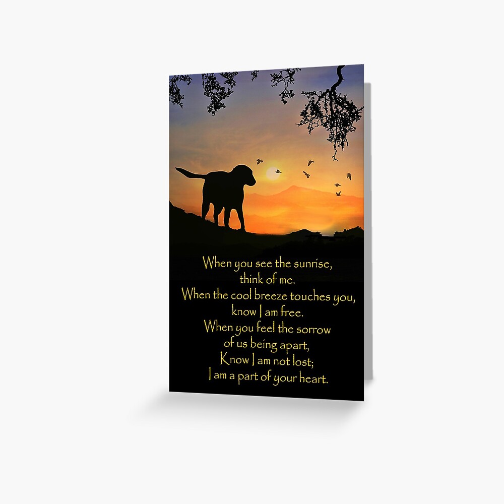 Carte de vœux « Poème de sympathie pour chien spirituel », par LazyL Redbubble