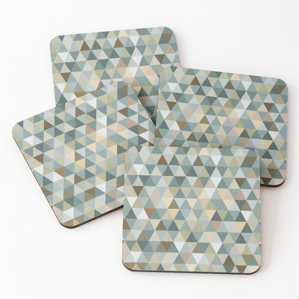 Item preview, Retro Triangles in Blue Green Neutral  designed and sold by BlertaDK.