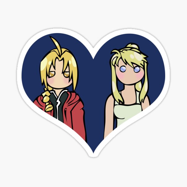 Edward and Winry - shipping dolls Sticker