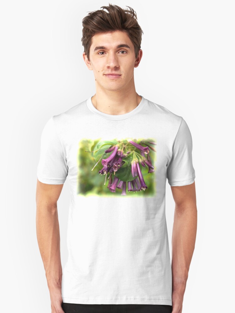 Alternate view of Purple Iochroma Flowers Slim Fit T-Shirt