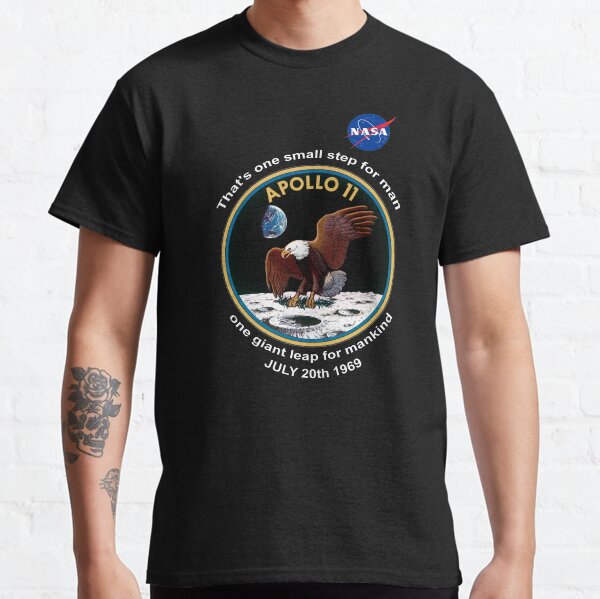 NASA & Apollo 11 Patch One Small Step Moon Landing Classic T-Shirt