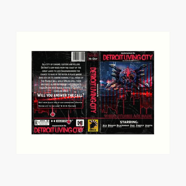 Detroit Living City VHS Trid art Art Print