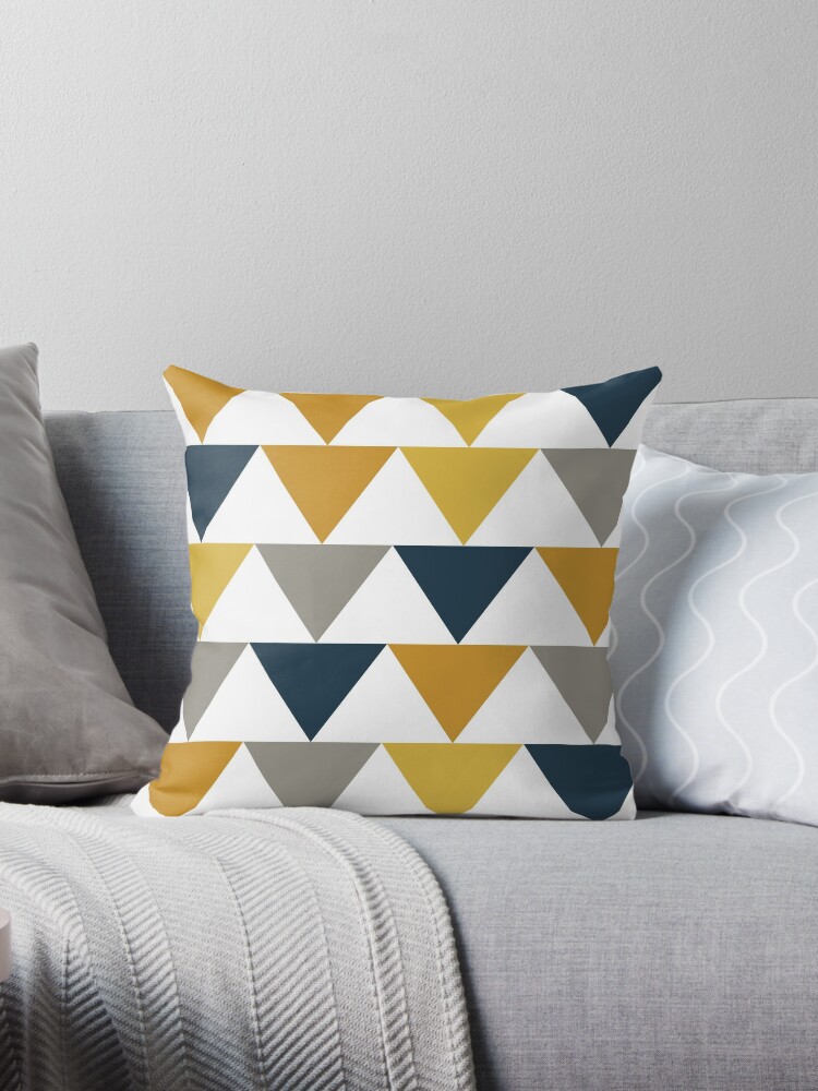 yellow and gray pillows