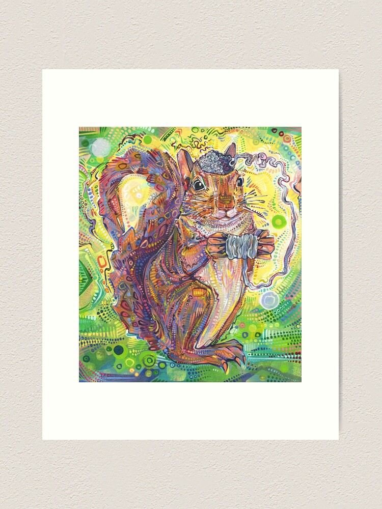 Alternate view of Squirrel Brain Painting - 2019 Art Print