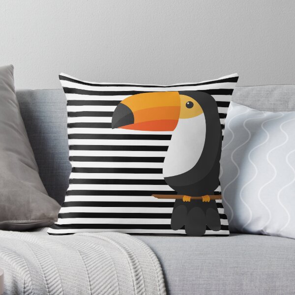 TOUCAN - TROPICAL BIRDS Throw Pillow