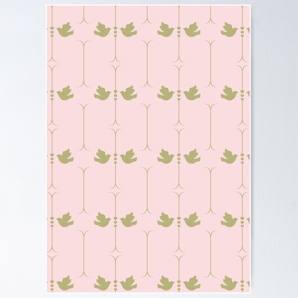 Item preview, Gold Dove Pattern on Pink Pastel  designed and sold by Poetic Patterns Studio.