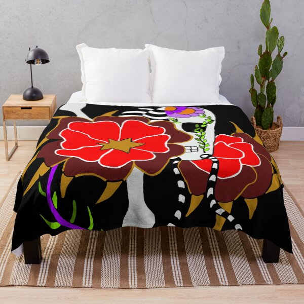 Item preview, The skull and the red and purple flowers designed and sold by Astralia.