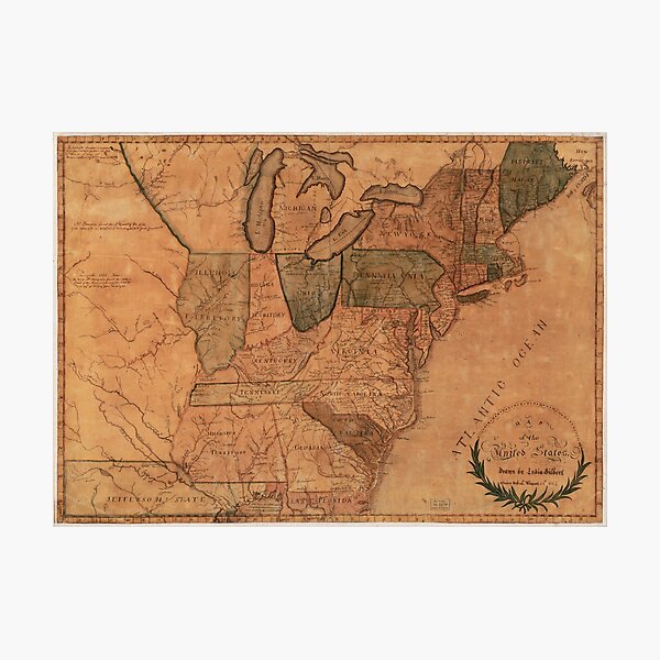 Item preview, Map of the United States (1812) designed and sold by allhistory.
