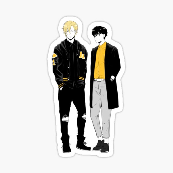 Banana Fish Ash And Eiji Sticker By Mykaandsalmon Redbubble