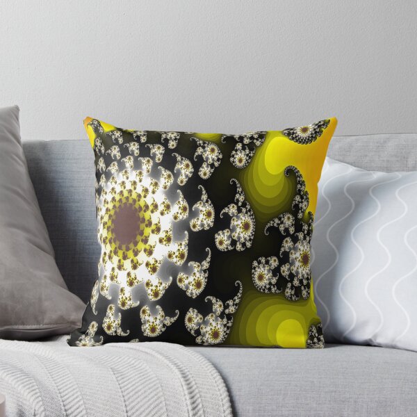 Item preview, Black and White Floral Fractal with Gold and Green designed and sold by Jessielee72.