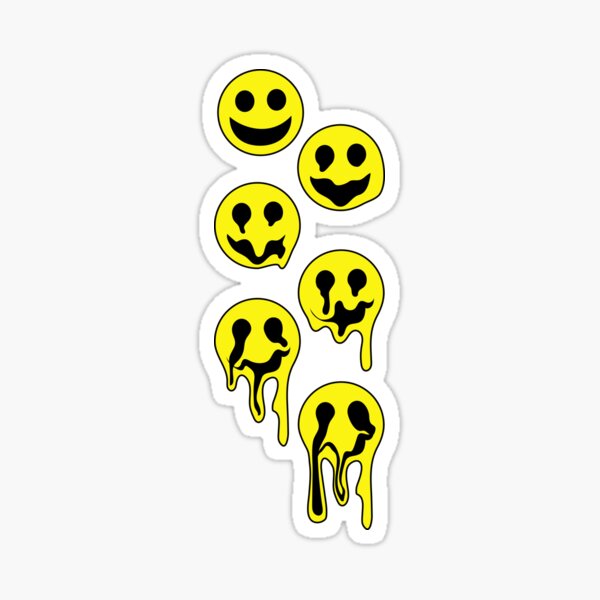 Trippy Smiley Face Stickers for Sale