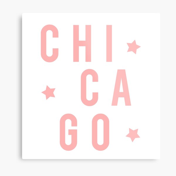 Chicago Stars - Light Pink Metal Print