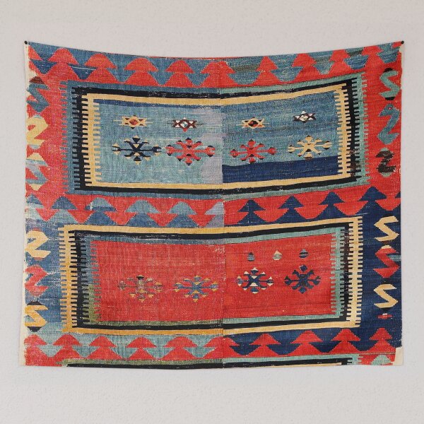 Item preview, Sivas  Antique Cappadocian Turkish Kilim Print designed and sold by Vicky Brago-Mitchell®.
