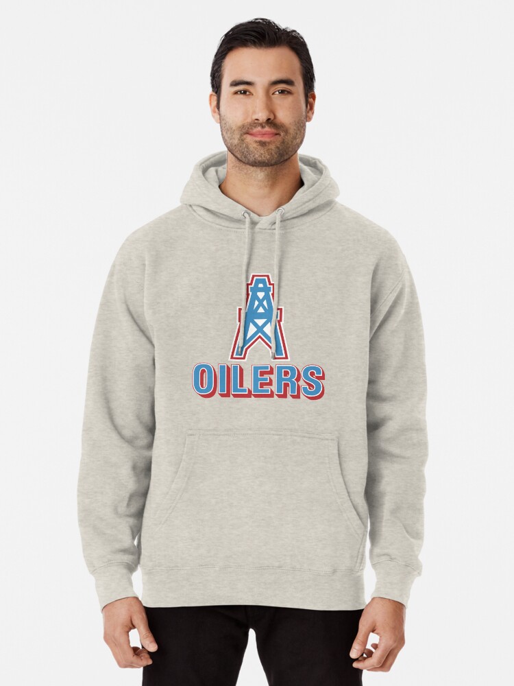 '47 Houston Oilers Heathered Gray/Light Blue Imprint Callback Club Throwback Hoodie Long Sleeve T-Shirt Size: Small