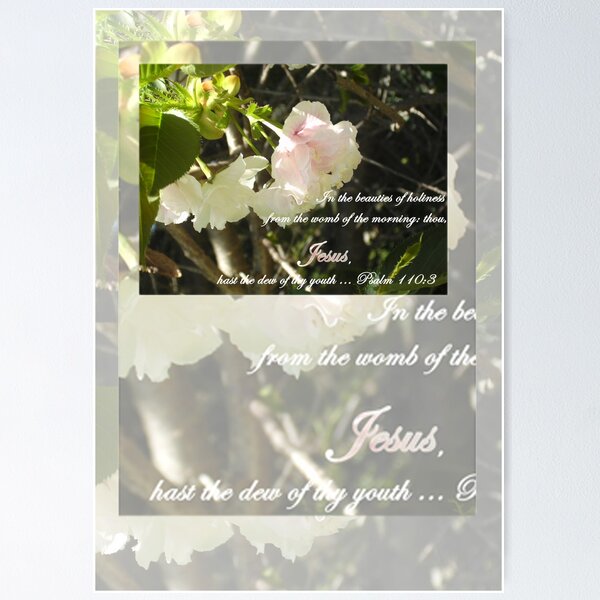 Artikelvorschau, Psalm 110 Medium Poster Tall Reflections on The Purity of Jesus entworfen und verkauft von bronspst.