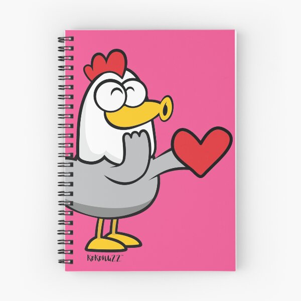 Artikelvorschau, Chicken Love Kiss - Gina hält ein Herz (Valentinstag) entworfen und verkauft von Kokonuzz.