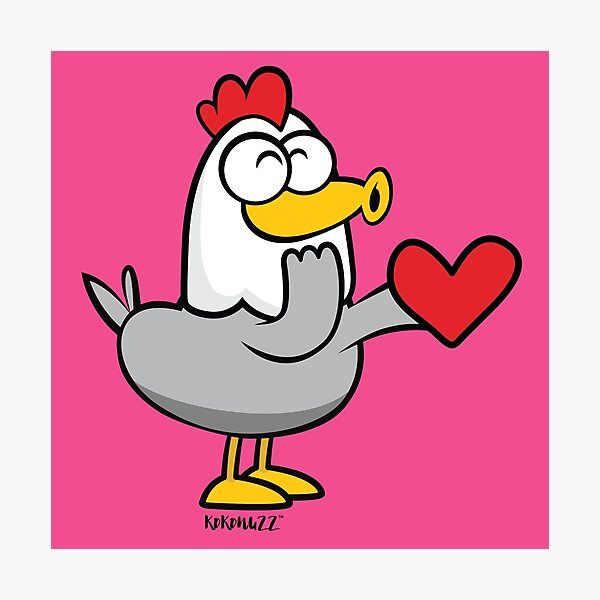 Item preview, Beso de amor de pollo - Gina tiene un corazón (día de San Valentín) designed and sold by Kokonuzz.