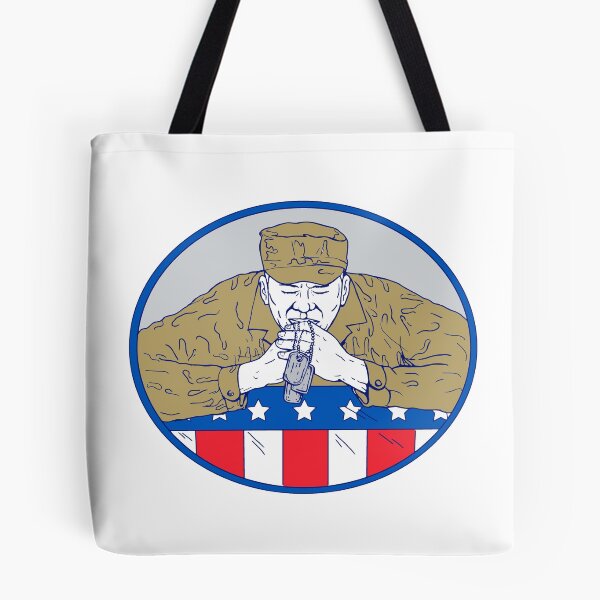 Item preview, American Soldier Praying Drawing Color designed and sold by patrimonio.