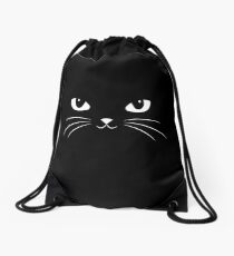 Cute Black Cat Drawstring Bag