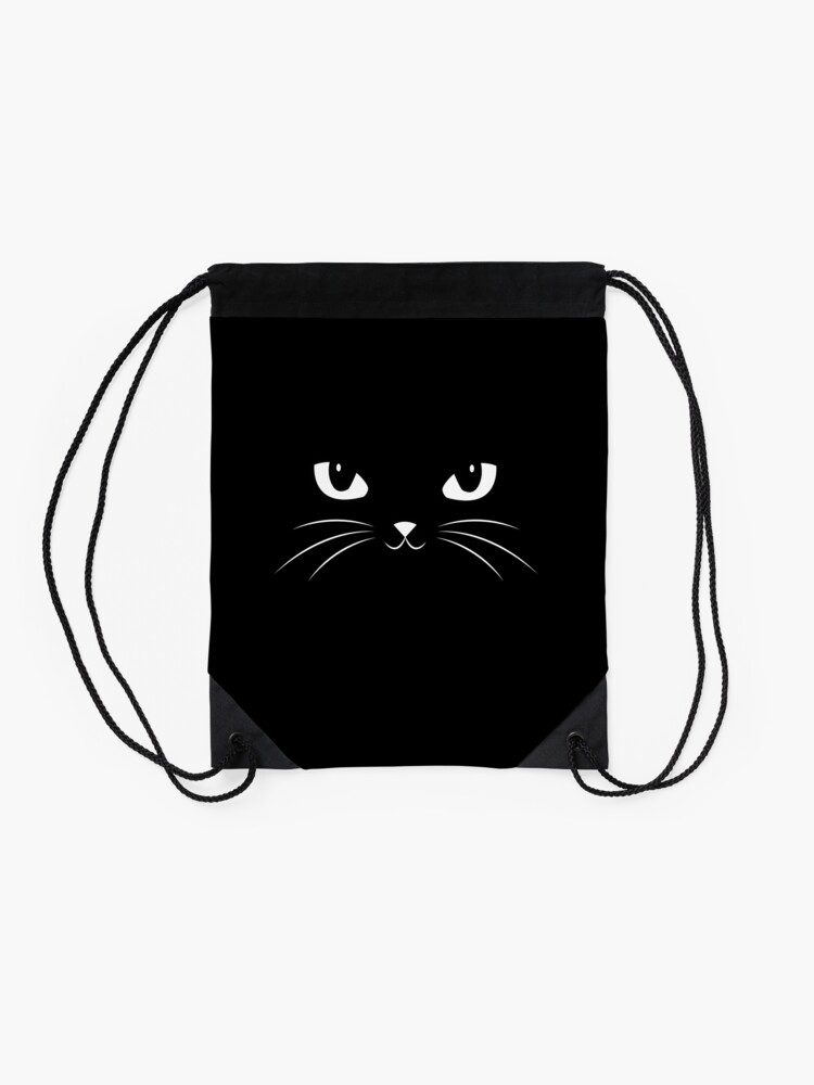 Alternate view of Cute Black Cat Drawstring Bag