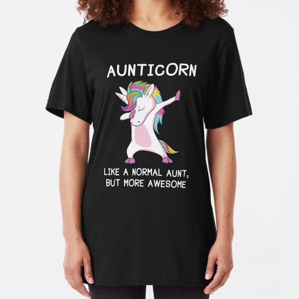 Aunticorn Unicorn Aunt Slim Fit T-Shirt