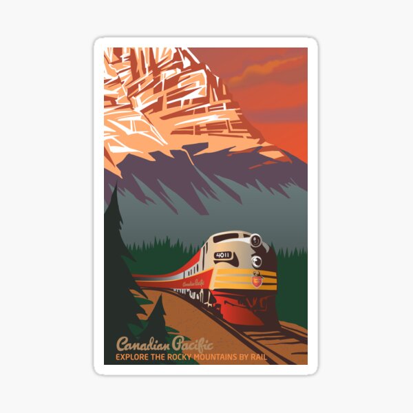Retro Train Travel Sticker