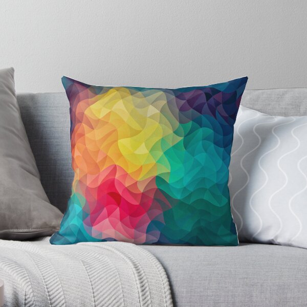 Abstract Color Wave Flash Throw Pillow