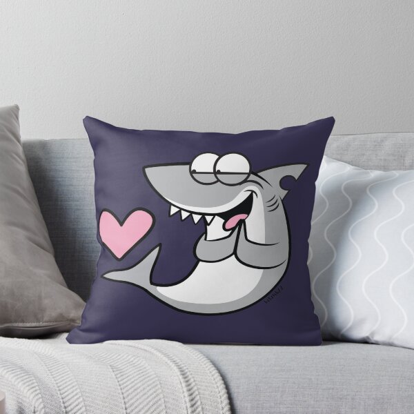 Artikelvorschau, Fun Shark freut sich über ein rosa Herz - Fin Love! (Valentinstag) entworfen und verkauft von Kokonuzz.