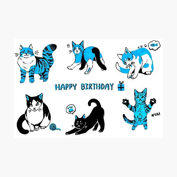 Item preview, Cat birthday card designed and sold by kanekos.