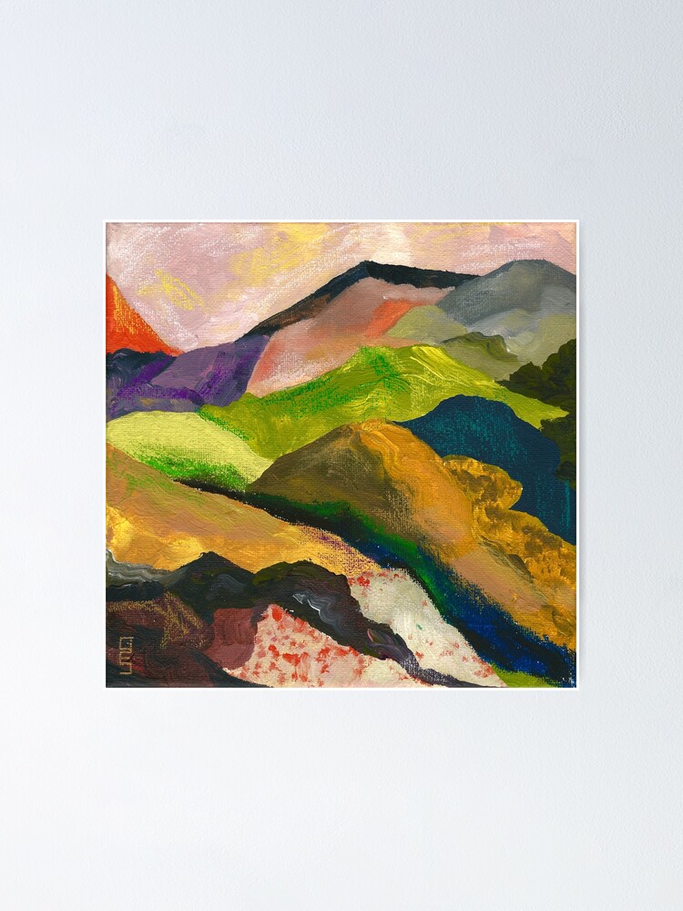 Thumbnail 1 of 3, Poster, Abstract Mountains designed and sold by creativxly.