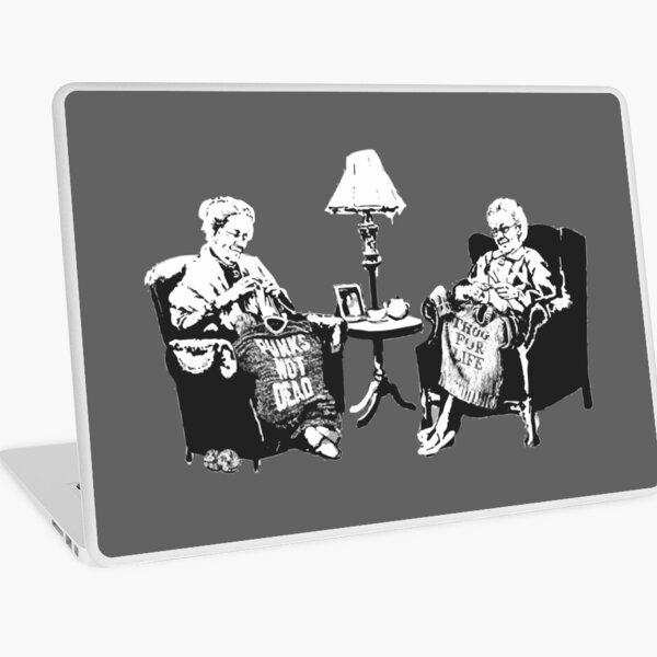 Punk is Not Dead, Thug For Life Grannies, Banksy Artwork, Streetart Street Art, Grafitti, Artwork, Design For Men, Women, Kids Laptop Skin