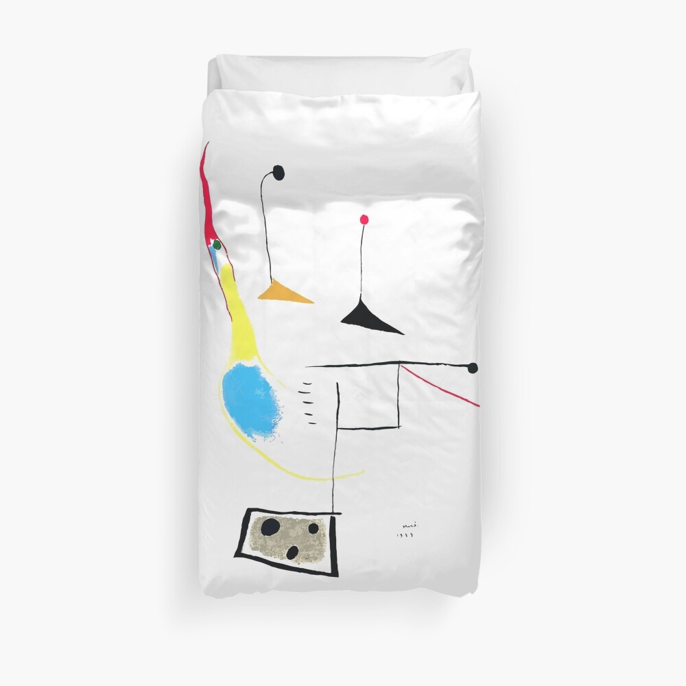 Joan Miro Painting On White Ground, 1927 Artwork, Prints, Posters, Tshirts, Bags, Men, Women, Kids Duvet Cover