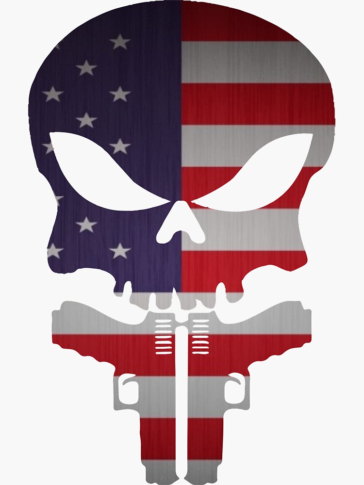 American Flag Punisher Skull - Skull Clothing - Skull Baseball