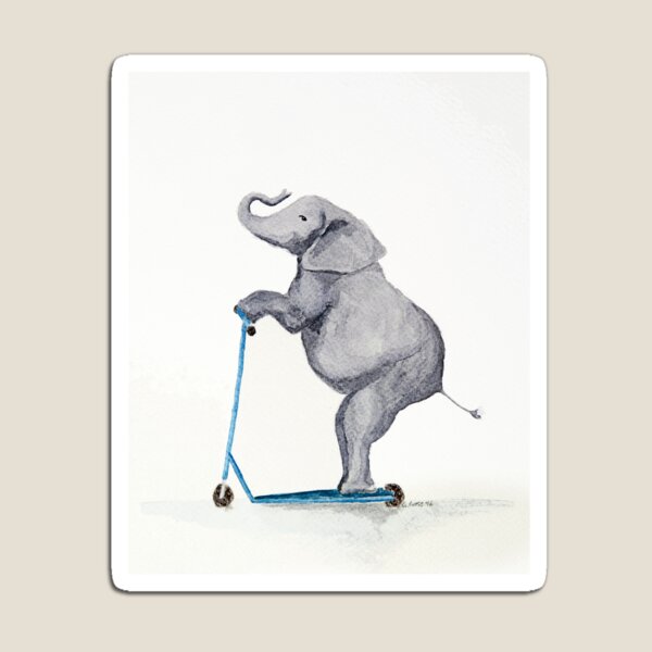 Item preview, Elefante en un scooter designed and sold by Gillian Cross.