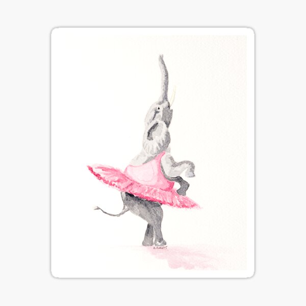Elephant in Tutu Sticker