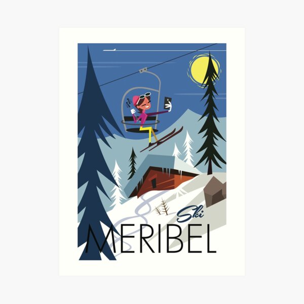 Meribel Ski poster Art Print