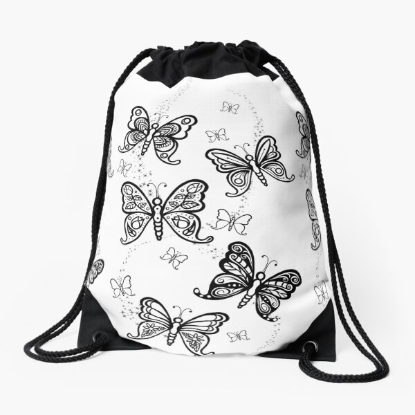 Just Add Colour -Butterfly Sparkle Drawstring Bag
