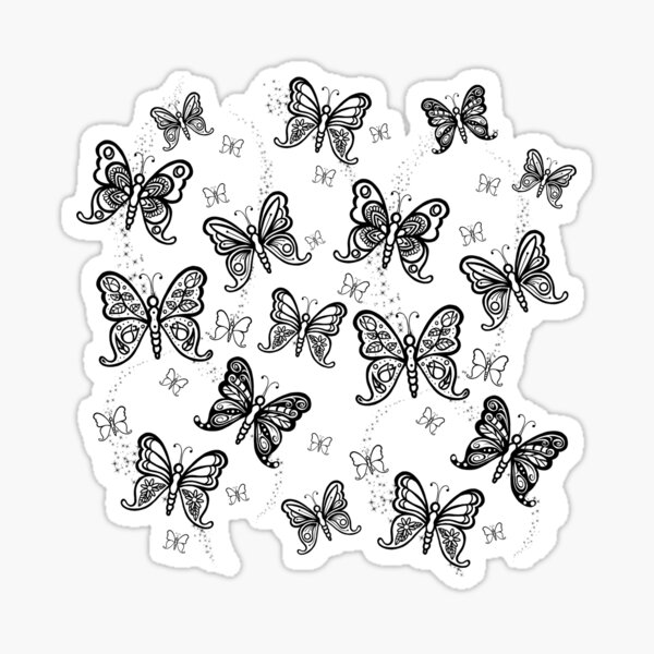 Just Add Colour -Butterfly Sparkle Sticker