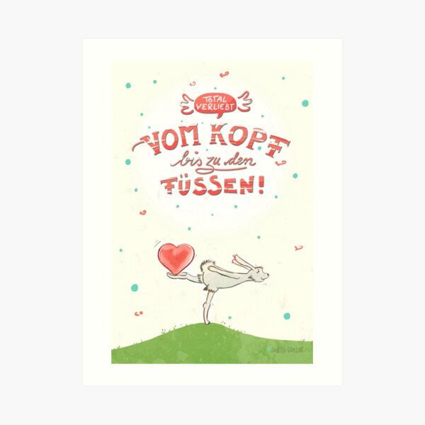 Hase mit Herz – verliebt Kunstdruck