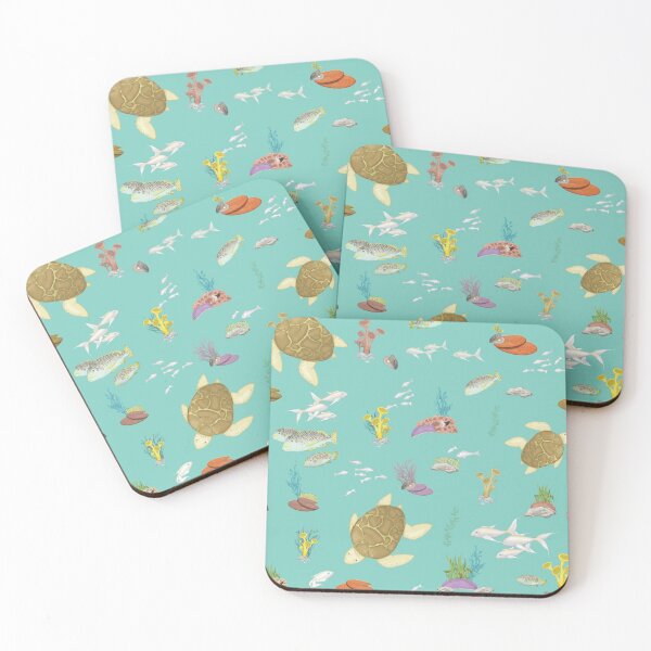 Item preview, sea turtles and fish in the reef pattern designed and sold by studioMoSa.