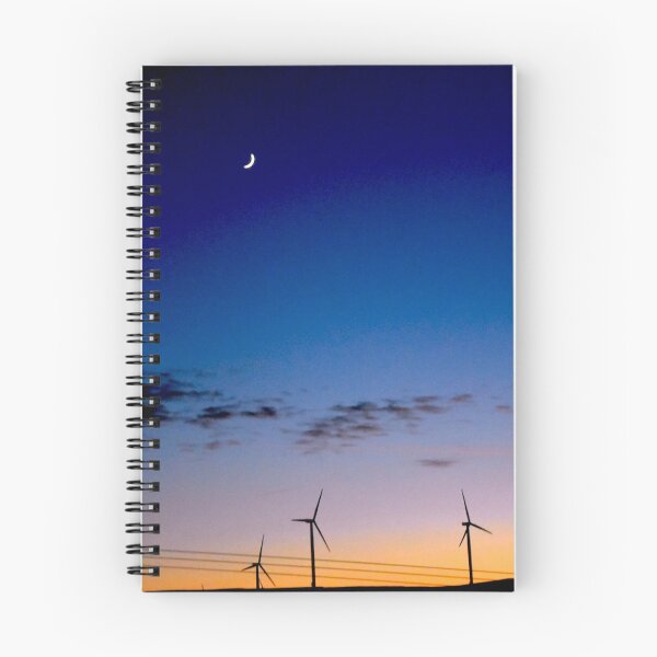 Item preview, Shine on crescent moon over wind farm designed and sold by keithmilligan.